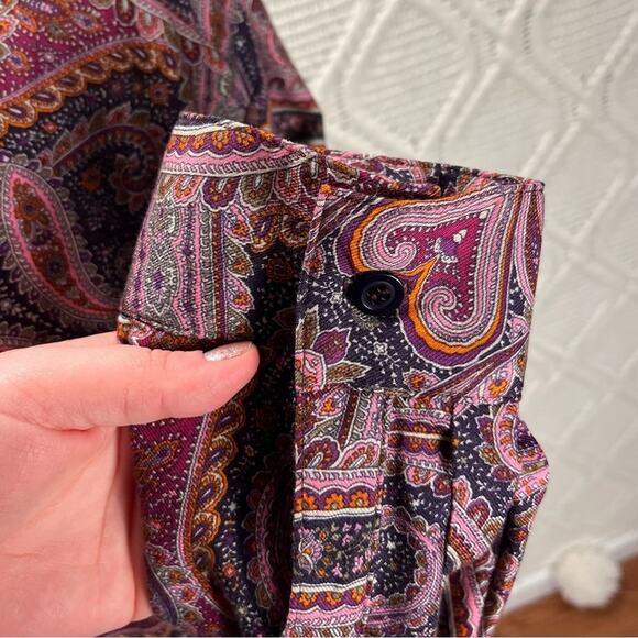 VTG SKETCHBOOK | Women's Button Down Paisley Blouse Purple 1X - Picture 5 of 8
